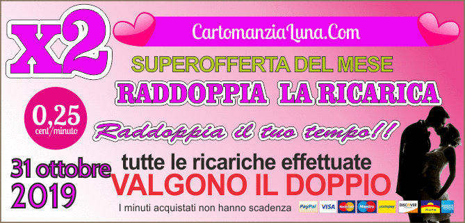 Promozione Cartomanzia RADDOPPIA LA RICARICA Halloween 2019